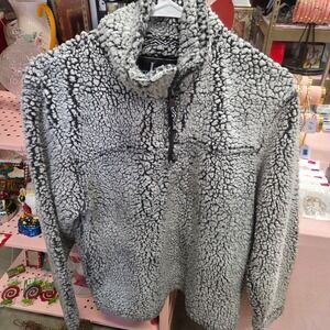 Boxercraft Gray Sherpa Quarter Zip Pullover Cozy Fleece Jacket